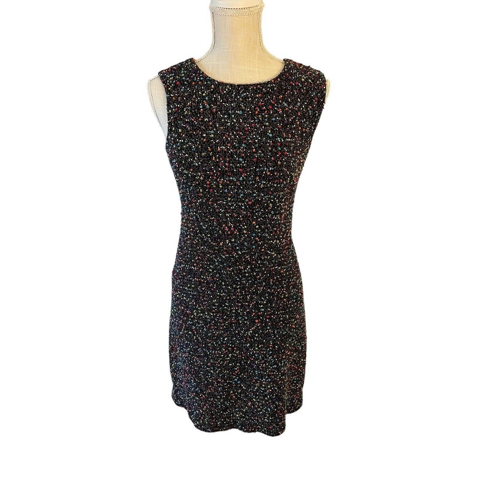 DIANE VON FURSTENBERG DVF Carrie Two Tweed Dress‎ Boucle Dot A-Line Size 0
